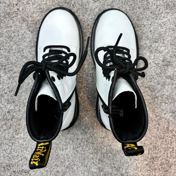 Dr. Marten White smooth leather lace up boots Youth 2 - Picture 7 of 8